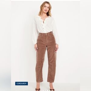 Fawn Brown Corduroy Barrel Pants